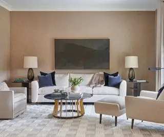 Salón de estilo rústico moderno