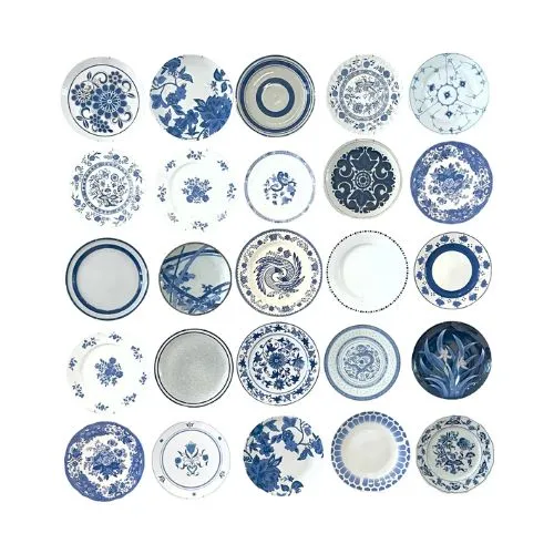 Chairish Vintage Blue & Príprava bieleho taniera' loading='lazy' title=