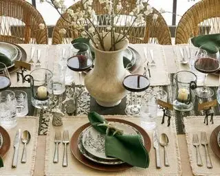 rustikální vánoční stůl