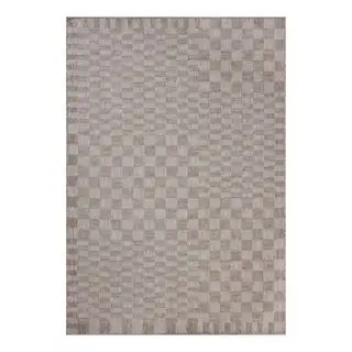 tapis beige à carreaux