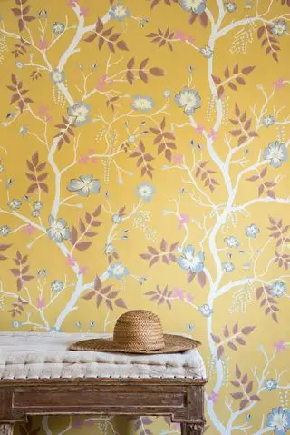 Papier peint Cinda's Roses dans Sunshine, Lucinda Rogers pour Lew