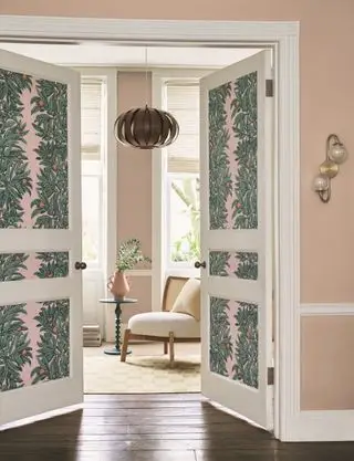 Portes à motifs dans le salon