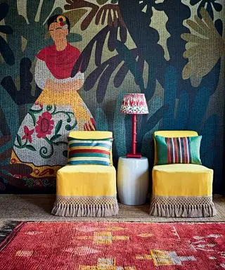 Wandtapete im Wohnzimmer