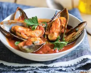 Moules à la sauce tomate