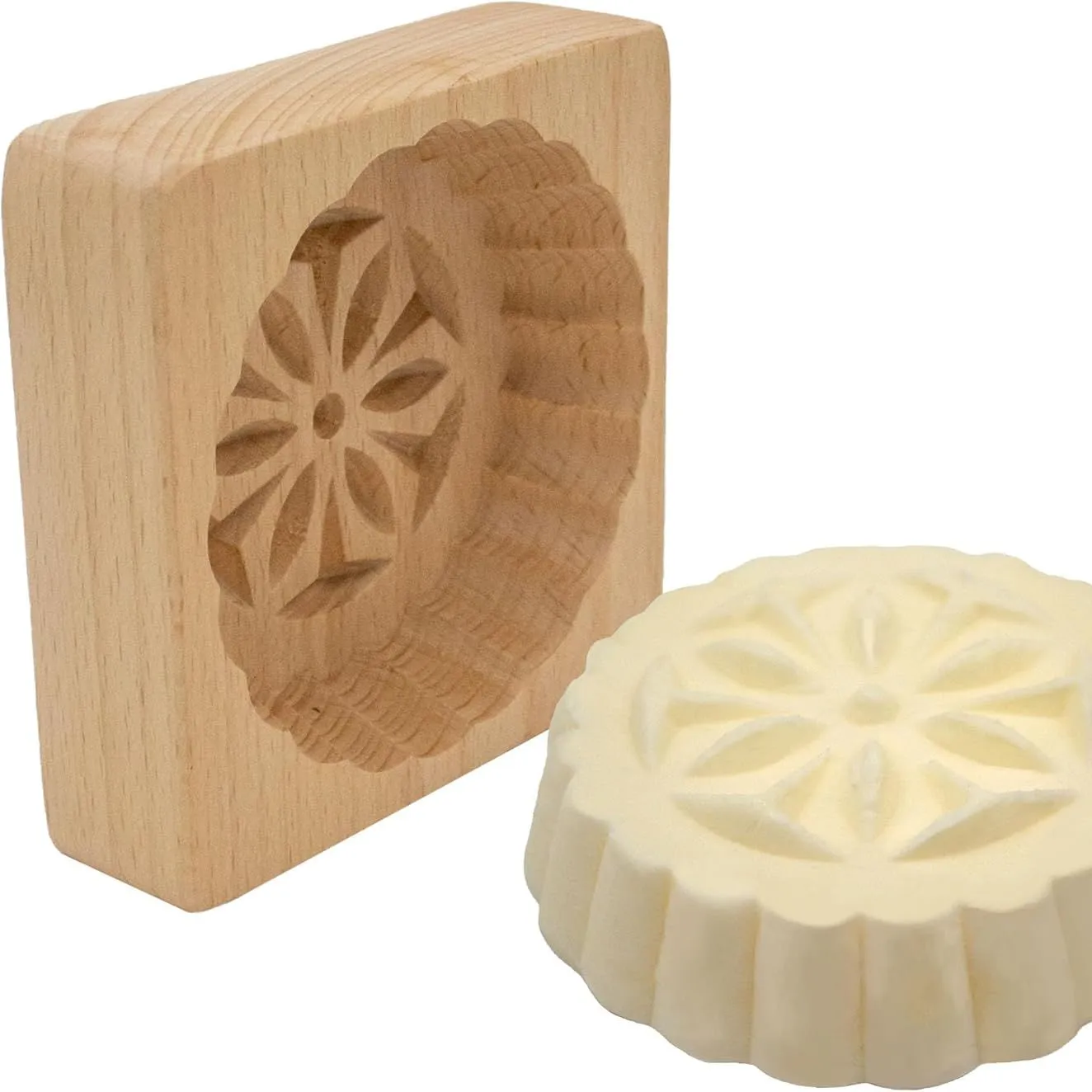 Polart 꽃 버터 몰드 - 유제품 제조용 폴란드어 장식 꽃 나무 몰드 홈메이드 버터 셰이퍼 및 목재 주방 액세서리 - 행사 파티 & 축하' loading='lazy' title=