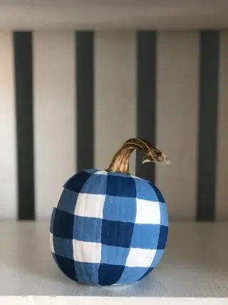 citrouille à carreaux de buffle bleu