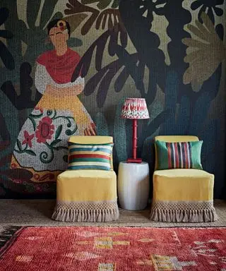 Idéias para paredes de sala de estar com mural