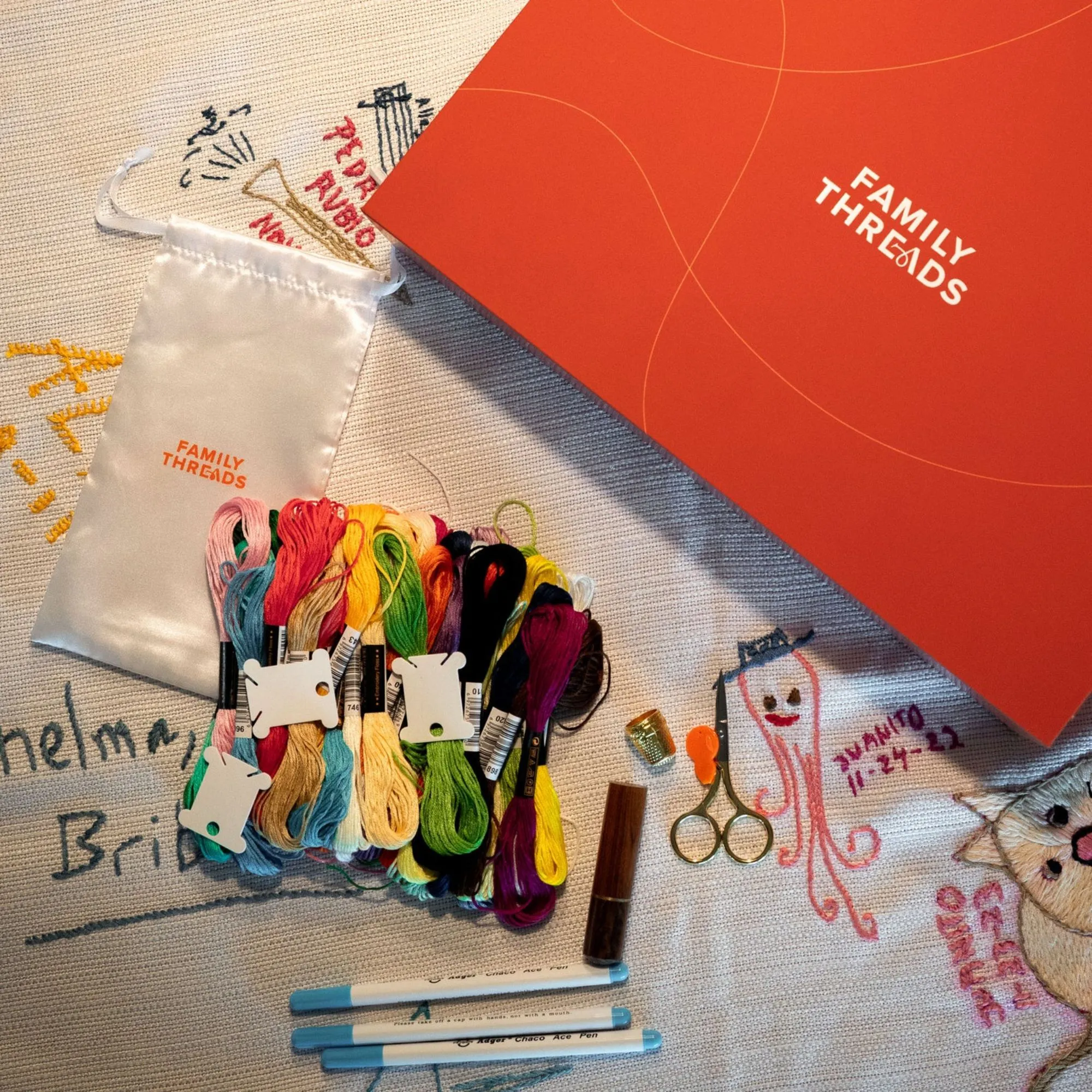 ערכת רקמת מפות עשה זאת בעצמך עם חוט וטושים' loading='lazy' title=