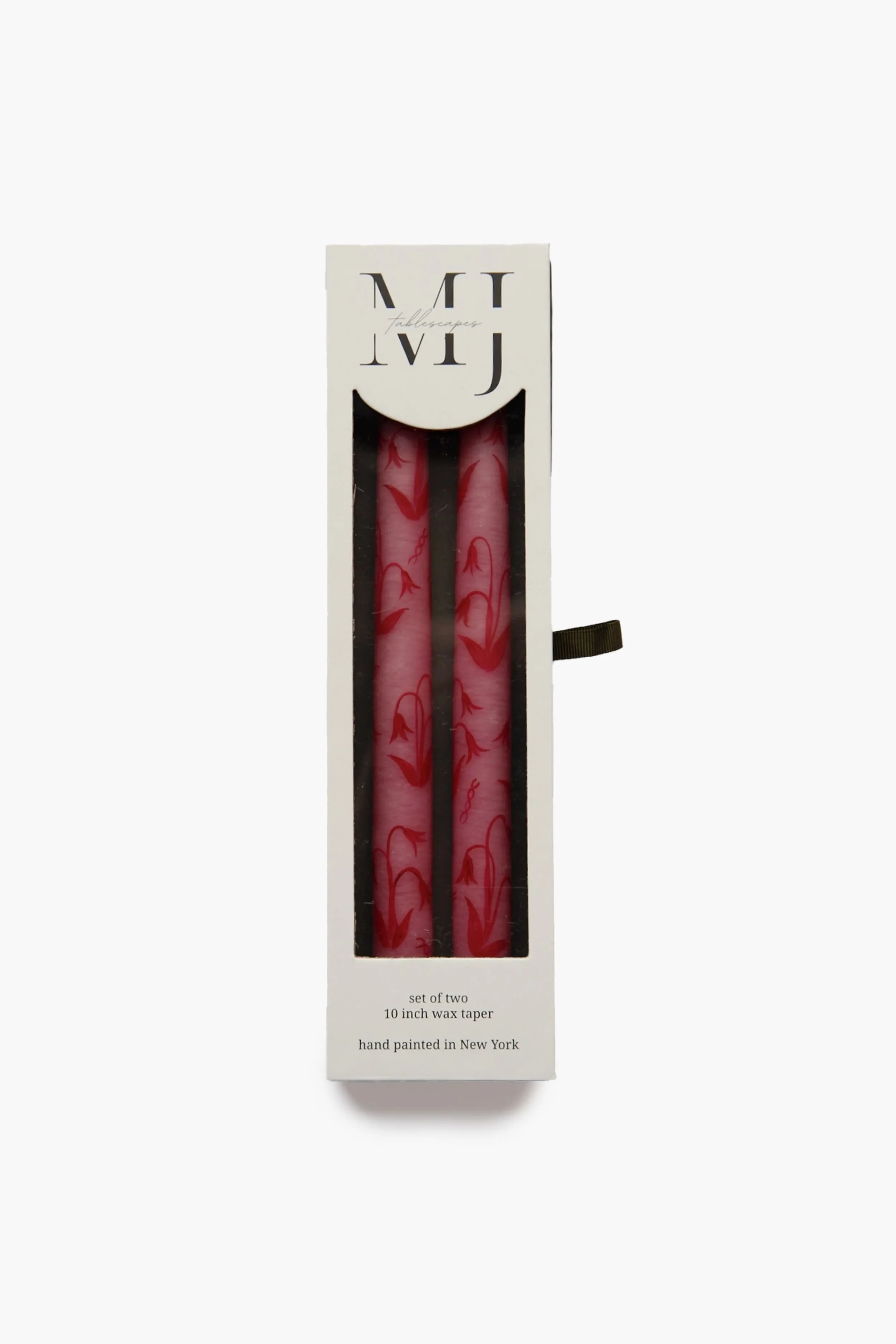 Candele coniche dipinte a mano con mughetto rosa (set di 2)' loading='lazy' title=