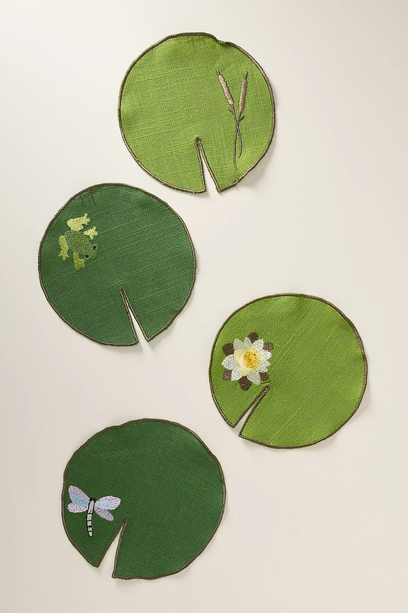 Conjunto de 4 guardanapos de coquetel flutuantes Lilypad' loading='lazy' title=