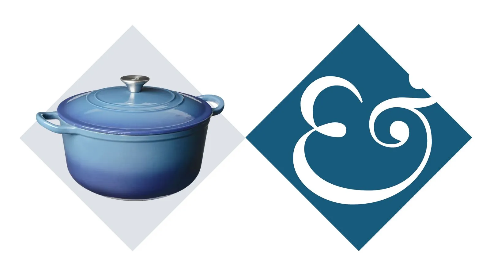 Modrá holandská trouba se stříbrnou rukojetí' loading='lazy' title=