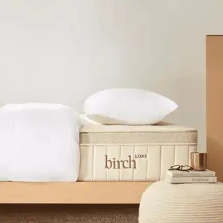 en Birch Luxe Naturmadras i et moderne soveværelse