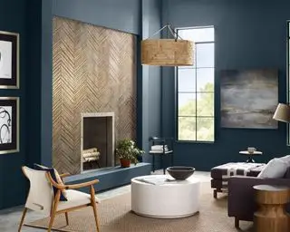 Salón azul profundo