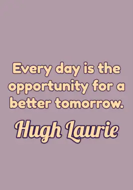 A quote by Hugh Laurie.