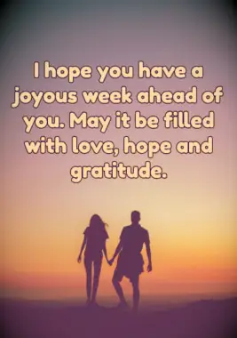 A new week blessing on having a joyous week.