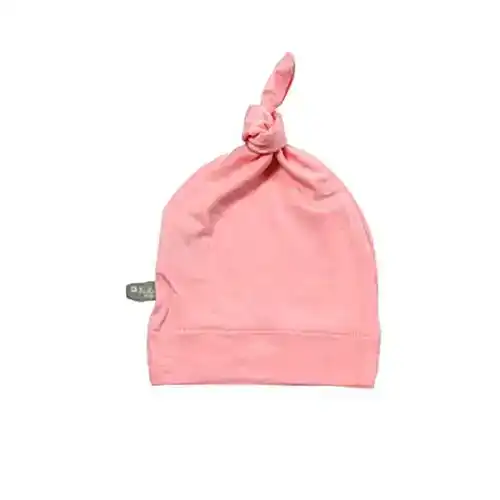 KYTE BABY Unisex Bamboo Rayon Baby Beanie Soft Knotted Cap, Newborn, Petal