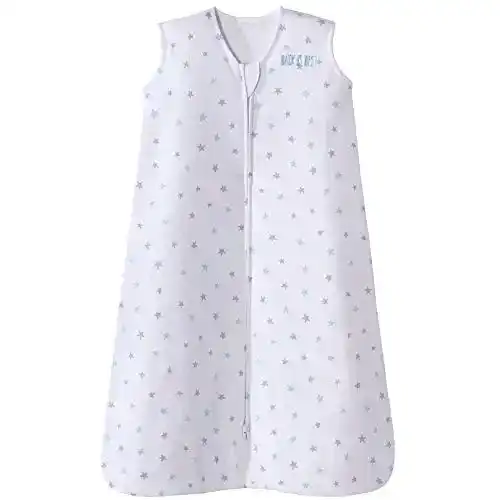 Halo Sleepsack Cotton Wearable Blanket, Blue Stars, Medium