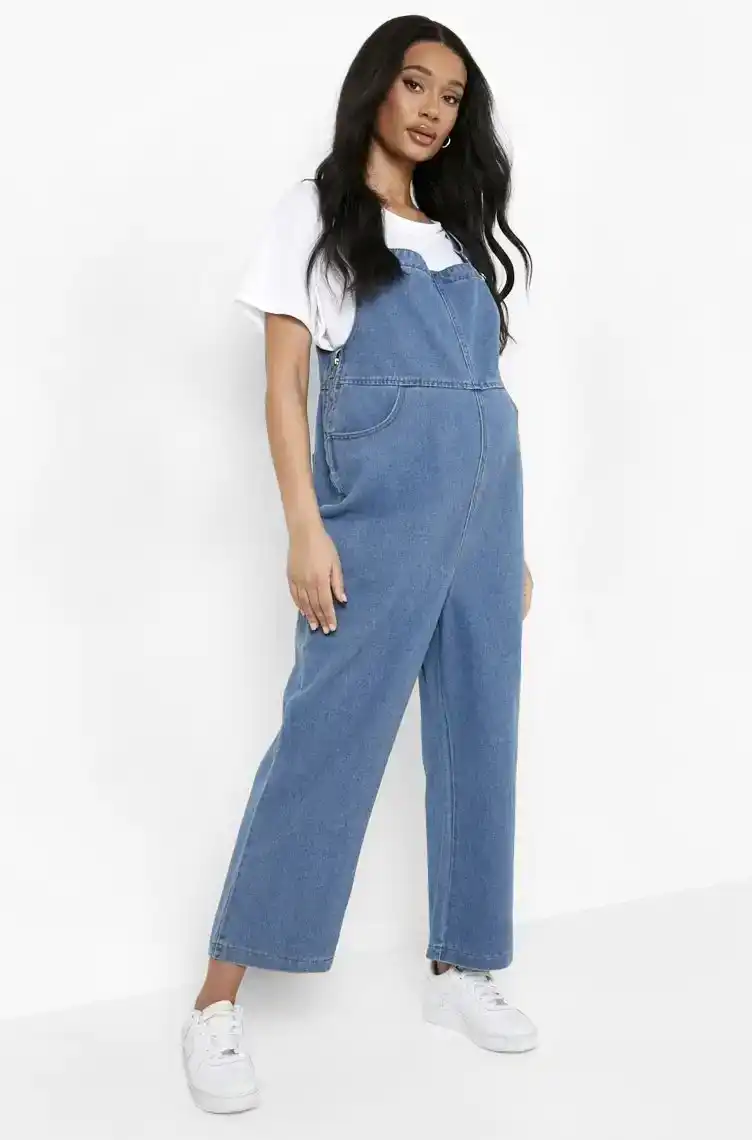 Boohoo Maternity Culotte Wide Leg Dungaree