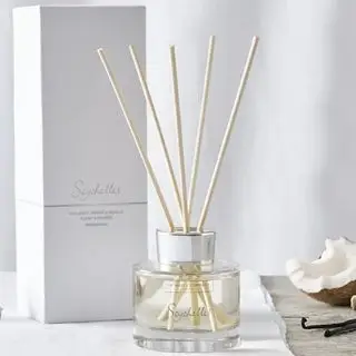 ココナッツとバニラを背景にしたセイシェルのディフューザー