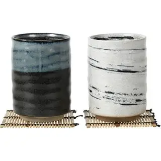 Tasse à thé LOVE LOVE JAPAN et dessous de verre en bambou