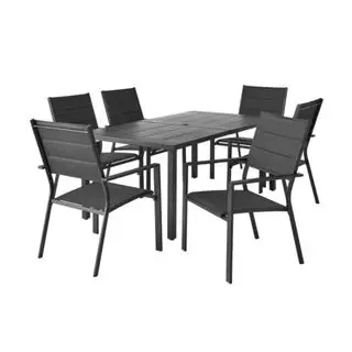 A Mainstays Dashwood Juego de mesa de comedor para patio al aire libre de 7 piezas