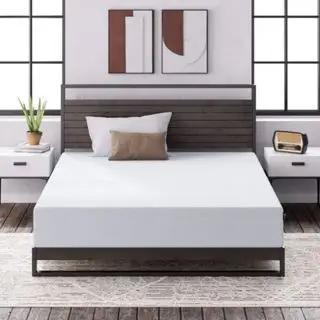 Kühlende Grüntee-Matratze von Zinus in einem Schlafzimmer.