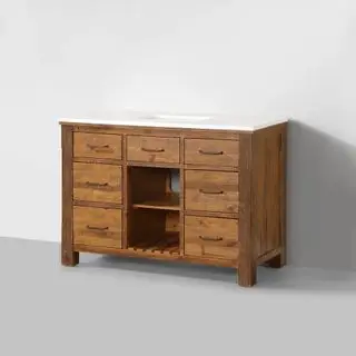 Chamonix 48-Zoll-Einzelbadezimmerwaschtisch mit Quarzplatte