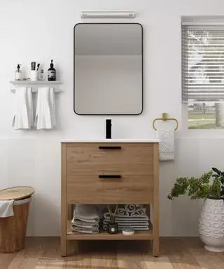 Badezimmerwaschtisch aus Holz