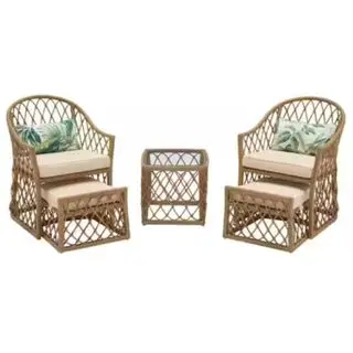 Set di sedute per conversazione da patio all'aperto in acciaio da 5 pezzi Long Beach