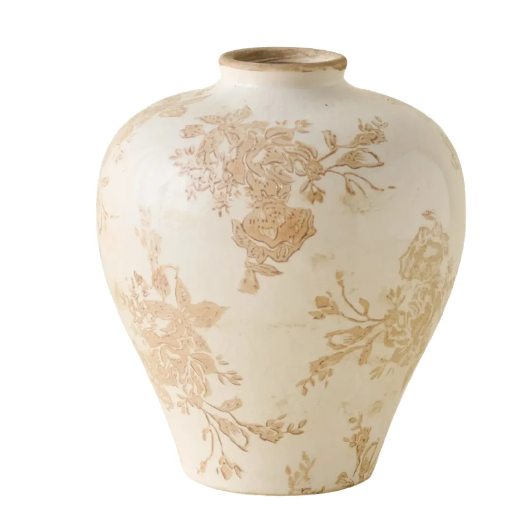 Jarrón floral desgastado color topo' loading='lazy' title=