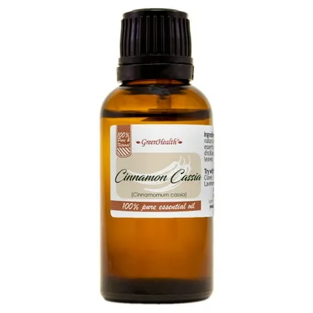 Cinnamon (Cassia) ätherisches Öl - 1 Fl oz (30 ml) Glasflasche mit Euro -Tropfen - 100% reines ätherisches Öl von GreenHealth' loading='lazy' title=