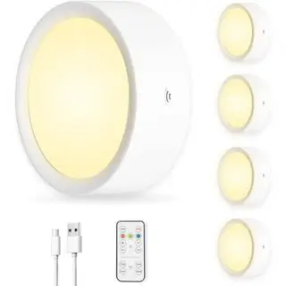 Oppladbare batteridrevne pucklys med fjernkontroll