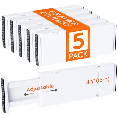 5 Pack weiße Schubladenteiler Plastik 4 hoch 11-17' loading='lazy' title=