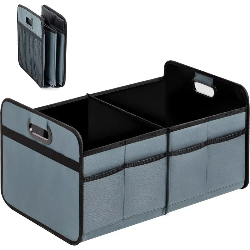 Ebern Designs Trunk Organizer til bil Foldbar 2 rum 50l bilopbevaring Vandtæt Anti-Slip & Lækagesikker til rejse Sort/grå Grøn/grå/rød & Anmeldelser | Wayfair' loading='lazy' title=