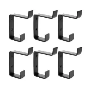 Paquet de 6 crochets muraux doubles en acier robuste de style coudé