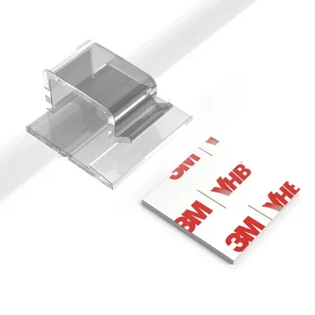 Zaciski do kabli z mocnym, samoprzylepnym uchwytem do kabli w kształcie litery R Xiaoxi Uchwyt na przewody do telewizora i komputera Przyklejony sznurek i przewody do uporządkowania i organizera - 40 szt. (przezroczysty)' loading='lazy' title=