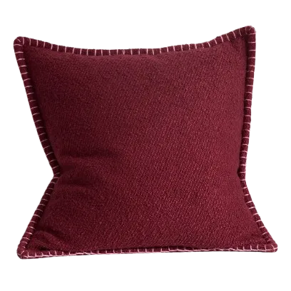 Burgundowy Curtis Boucl&eacute; Poduszka ze ściegiem kocowym' loading='lazy' title=