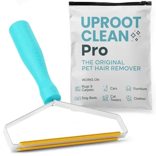 Uproot Cleaner Pro Narzędzie do usuwania sierści zwierząt domowych - Specjalny środek do usuwania sierści psa Wielomateriałowe grabie do krawędzi i dywanów firmy Uproot Clean - Środek do usuwania futra kota z kanapy Wieże dla zwierząt Dywaniki Maty i kufry dla kotów i amp; Dużo więcej' loading='lazy' title=