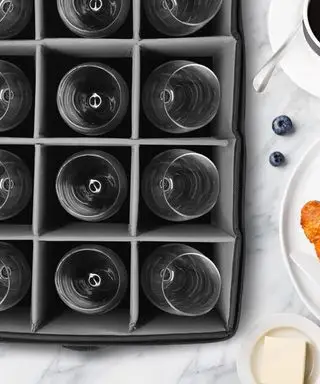 Glassoppbevaring i boks