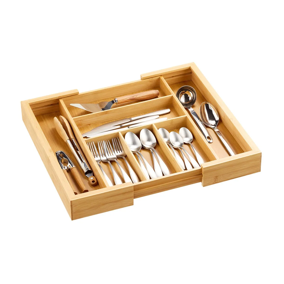 Erweiterbares Bambus Silberwarenfach' loading='lazy' title=