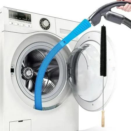 Kit esperto per la pulizia degli elettrodomestici: alimentazione attraverso lanugine e amp; Polvere! Include spazzola flessibile per lo sfiato dell'asciugatrice + attacco per tubo dell'aspirapolvere e amp; Spazzola per serpentina del frigorifero (set da 2 pezzi)' loading='lazy' title=