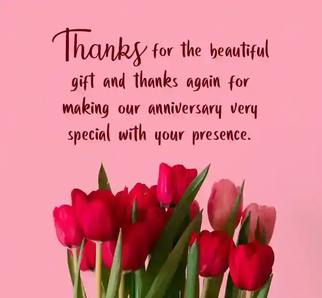 thank you message for anniversary gift