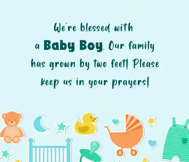 blessed with baby boy message