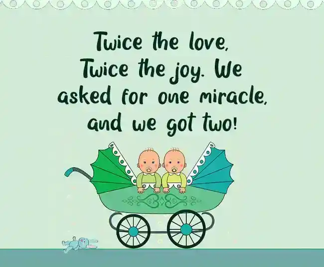 twin baby announcement message