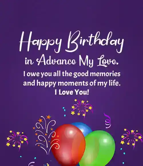Advance Birthday Wishes for Wife