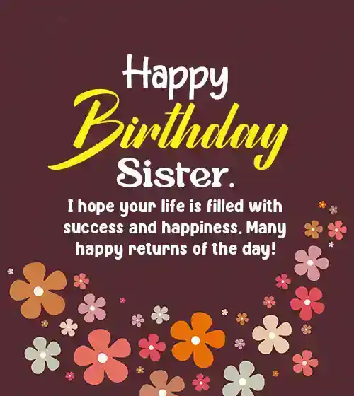 birthday wishes for sister image