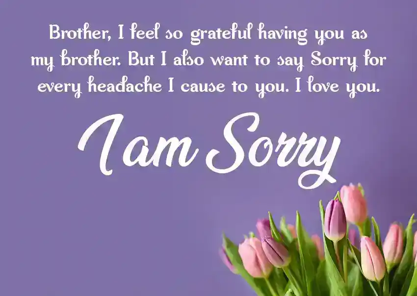 Heartfelt sorry message to brother