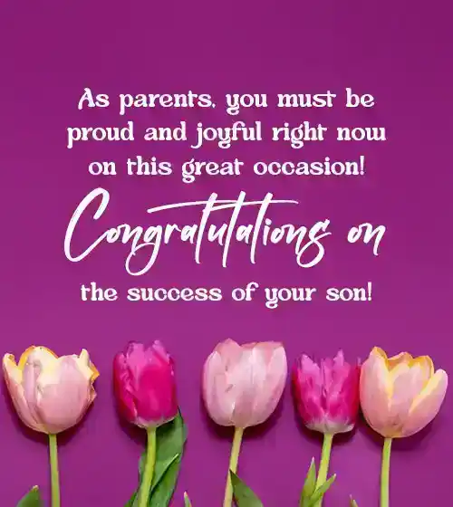 Congratulations to Proud Parents on Son’s Graduation