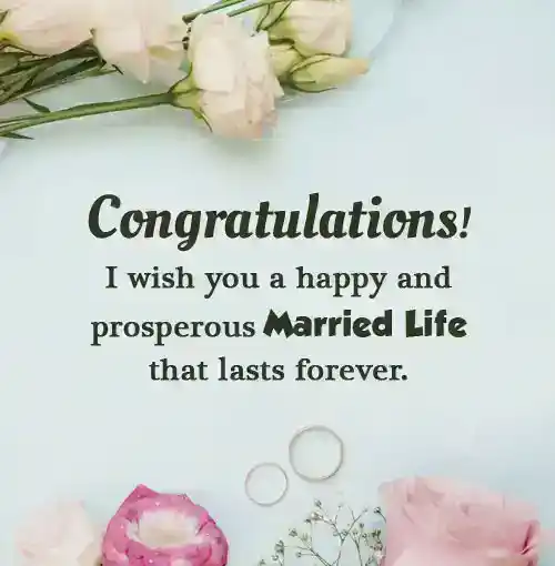 congratulations to newly married couple