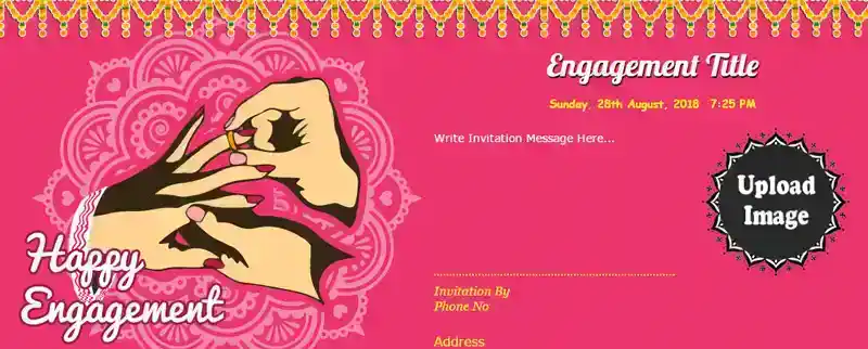 Blank engagement invitation card